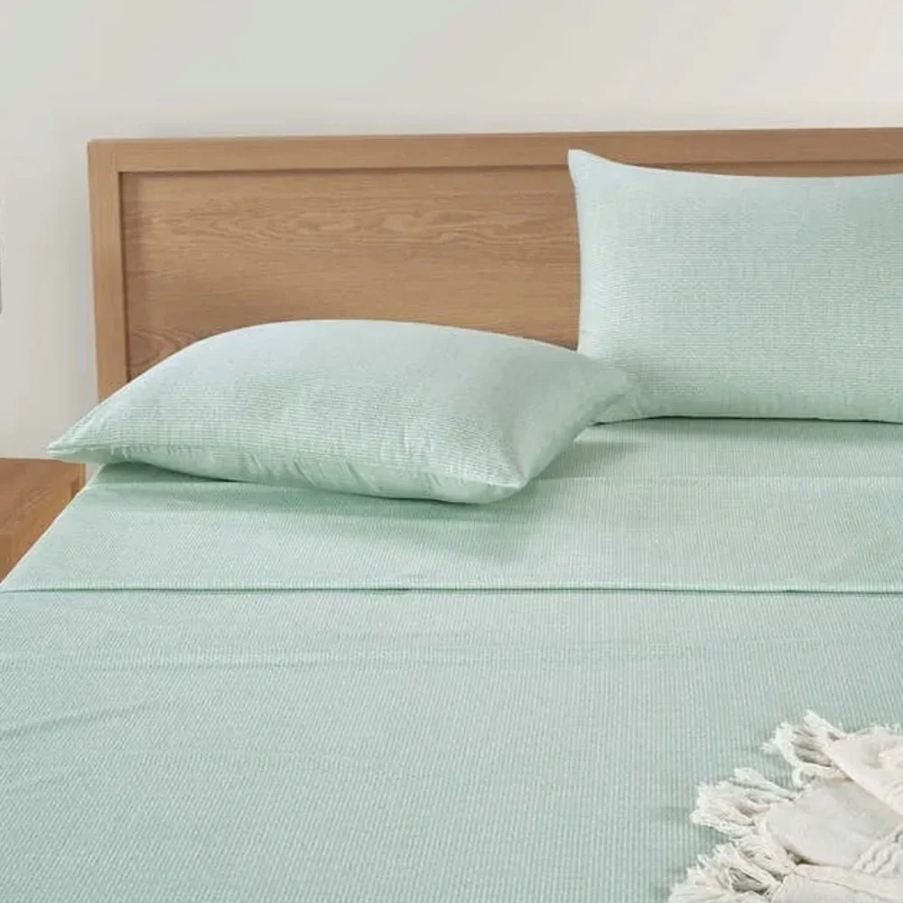 NWT Pure Earth Sheet Set Solid 4-Piece 300 Thread Count Flat Fitted Pillowcase